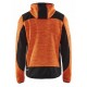 Veste tricotée à capuche orange/noir